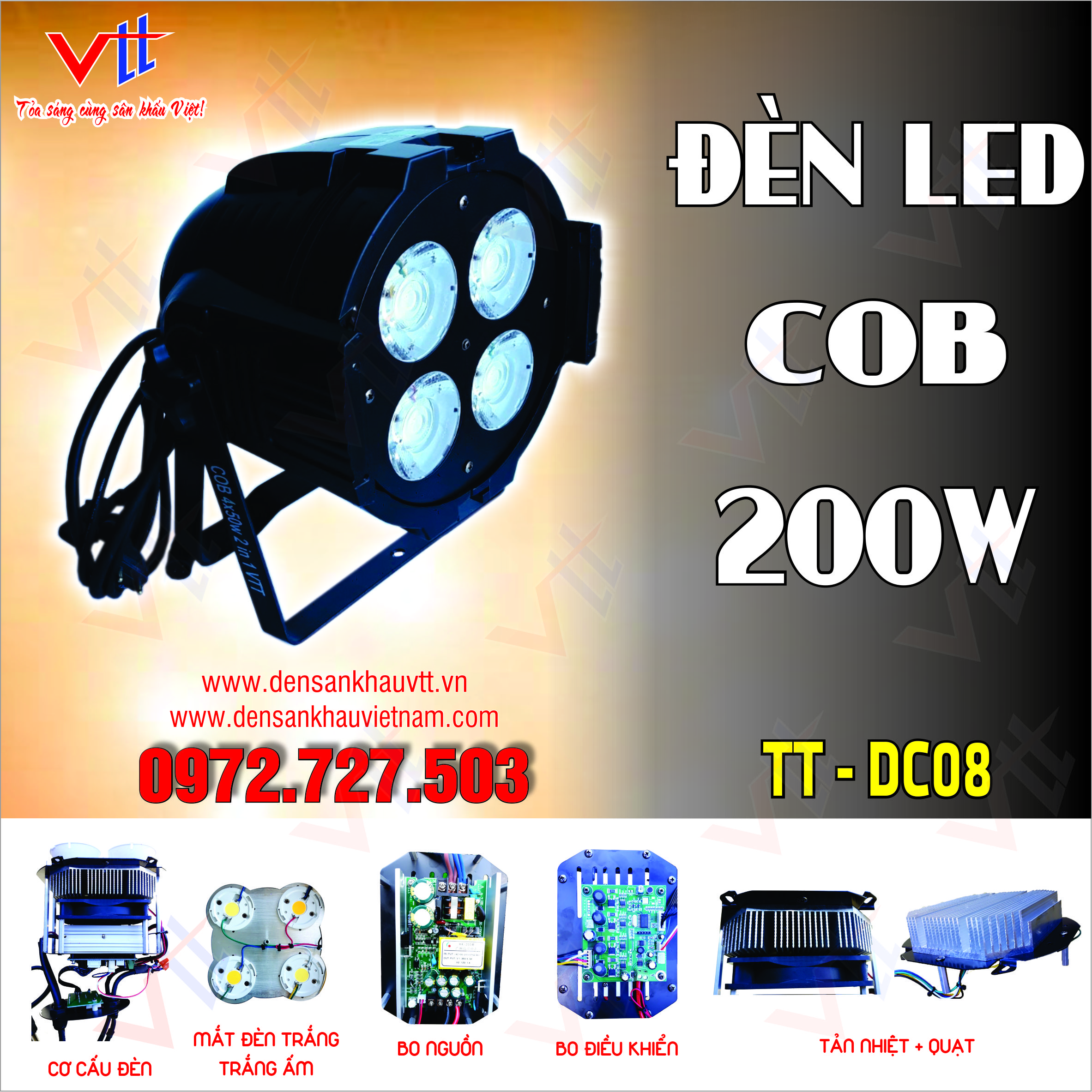 ĐÈN LED COB 200W TT-DC08